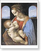 Описание: Леонардо да Винчи. Мадонна с младенцем (Мадонна Литта). Репродукция A2