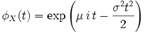 phi_X(t)=expleft(mu,i,t-frac{sigma^2 t^2}{2}right)